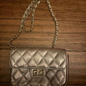 Persaman New York Gold Cynthia Quilted Leather Crossbody Women's